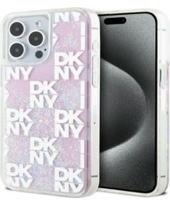 DKNY Apple  iPhone 15 Pro Max 6.7 hardcase Liquid Glitter Multilogo Pink