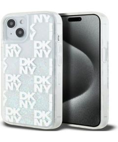 DKNY Apple  iPhone 15 hardcase Liquid Glitter Multilogo White