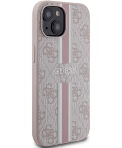 Guess Apple  iPhone 15 Case Cover 4G Printed Stripes Pink