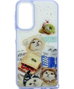 iLike Samsung  Galaxy A15 EPOXY CARTOON COVER case Purple White