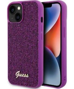 Guess Apple  iPhone 15 HC PU DISCO SCRIPT METAL Purple