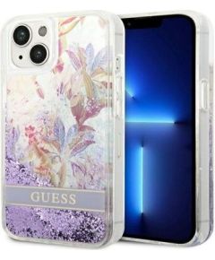 Guess Apple  iPhone 14 6,1 hardcase Flower Liquid Glitter Purple