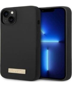 Guess Apple  iPhone 14 6.1 hard case Silicone Logo Plate MagSafe Black