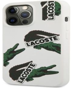 Lacoste Apple  iPhone 13 Pro Max Liquid Silicone Allover Pattern Case White