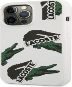 Lacoste Apple  iPhone 13 Pro Liquid Silicone Allover Pattern Case White