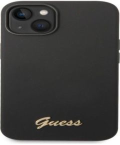 Guess Apple  iPhone 14 Plus Liquid Silicone Metal Logo Case Black