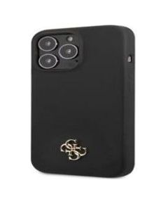 Guess Apple  iPhone 13 Pro Silicone Metal Logo Case Black