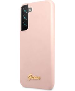 Guess   Samsung S22 Plus Silicone Metal Logo Case Pink
