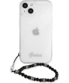 Guess Apple  iPhone 13 PC Script and Black Pearls Case Transparent