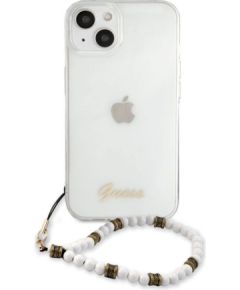 Guess Apple  iPhone 13 Mini PC Script and White Pearls Case Transparent