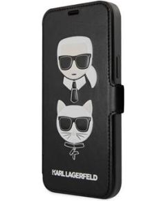 Karl Lagerfeld Apple  iPhone 12/12 Pro 6.1 Heads Book Case Black
