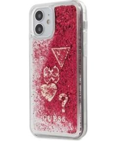 Guess   iPhone 12 mini 5.4'' Liquid Glitter Charms Cover Rapsberry