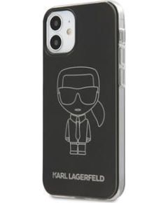 Karl Lagerfeld   iPhone 12 mini 5.4'' PC/TPU Metallic Iconic Outline Cover Black