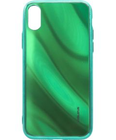 Evelatus Apple  iPhone X/XS Water Ripple Full Color Electroplating Tempered Glass Case Green