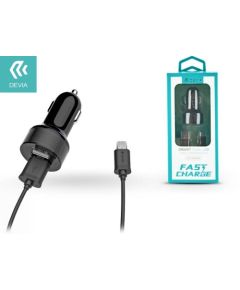 Devia Smart Series Премиум Автомобильная зарядка 2 x USB 24A Micro USB Провод 1м Черная