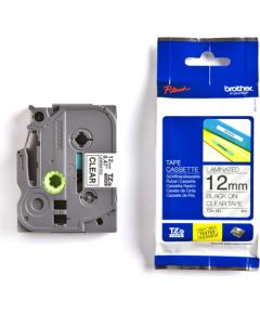 Lenta BROTHER P-touch TZ-131 melna-caurspīdīga, 12mm