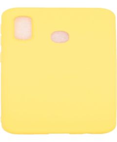 Evelatus Samsung  A20e Soft Touch Silicone Case with Strap Yellow