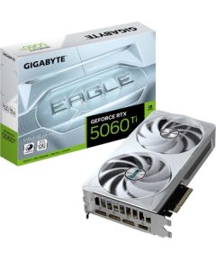 GIGABYTE GeForce RTX 5060 Ti EAGLE OC ICE 8G Graphics Card - 8GB GDDR7, 128bit, PCI-E 5.0, 2617MHz Core Clock, 3 x DisplayPort, 1 x HDMI, GV-N506TEAGLEOC ICE-8GD