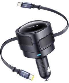 Baseus Enjoyment Max car charger with USB-C+Lightning cables 60W Black