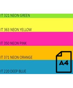 Color Neon paper Double A, 75g, A4, 100 sheets, Rainbow 4, 5 Neon Colors