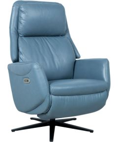 Recline armchair DAMIANO with electric mechanism, blue leather
