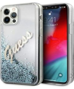 Guess Apple  iPhone 12 Pro Max 6.7 hardcase Glitter Vintage Script Blue