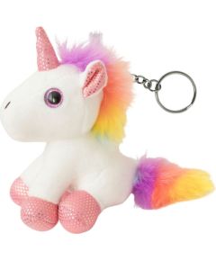 Leantoys Pluszowy Jednorożec Brelok Metalowe Kółko Biały 12cm