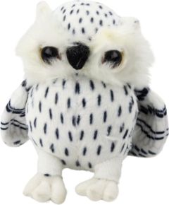 Leantoys Pluszowa Mała Sowa Maskotka Przytulanka Biała Czarne Cętki 15cm