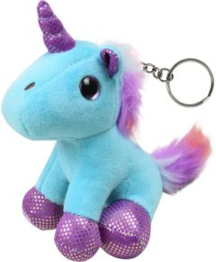 Leantoys Pluszowy Jednorożec Brelok Metalowe Kółko Niebieski 12cm