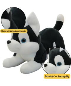 Leantoys Pluszowa Maskotka Przytulanka Piesek Husky Czarno-Biały 30cm