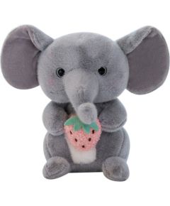 Leantoys Pluszowa Maskotka Przytulanka Słoń Z Truskawką Szary 23cm