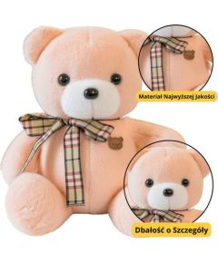 Leantoys Pluszowa Maskotka Przytulanka Miś Z Kokardką Kremowy 23cm