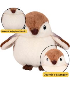 Leantoys Pluszowa Maskotka Przytulanka Ptak Wróbel Brązowy 12cm