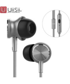UiiSii GT500 Metal Hi-Fi Universālas Austiņas ar Mikrofonu un Pulti / 3.5mm / Sudraba