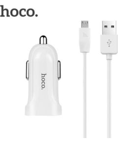 Hoco Premium Z2 Fast USB Универсальный 1.5A USB Быстрое Автомобильное зарядное устройство + Micro USB Белый