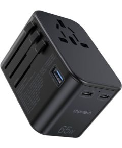 Универсальное зарядное устройство для путешествий Choetech PD5009 65W 2xUSB-C/USB-A черный