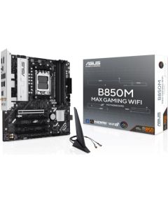 Mainboard ASUS AMD B850 SAM5 Micro-ATX Memory DDR5 Memory slots 4 3xPCI-Express 4.0 16x 1xPCI-Express 5.0 16x 3xM.2 1xHDMI 1xDisplayPort 5xUSB 2.0 2xUSB 3.2 2xUSB-C 1xRJ45 3xAudio port B850MMAXGAMINGWIFI