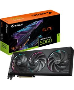 Graphics Card GIGABYTE NVIDIA GeForce RTX 5060 8 GB GDDR7 128 bit PCIE 5.0 16x GPU 2722 MHz Dual Slot Fansink 1xHDMI 3xDisplayPort GV-N5060AORUSE-8GD