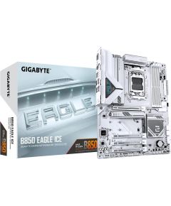 Mainboard GIGABYTE AMD B850 SAM5 ATX Memory DDR5 Memory slots 4 2xPCI-Express 3.0 1x 1xPCI-Express 4.0 4x	 1xPCI-Express 5.0 16x 3xM.2 1xHDMI 1xDisplayPort 4xUSB 2.0 2xUSB 3.2 1xUSB-C 1xRJ45 3xAudio port B850EAGLEICE