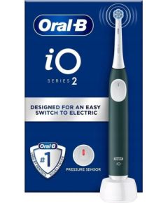 Oral-B Electric Toothbrush with Pressure sensor | iO2 | Rechargeable | For adults | Number of brush heads included 2 | Number of teeth brushing modes 3 | Forest Green