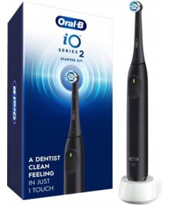 Oral-B Electric Toothbrush with Pressure sensor | iO2 | Rechargeable | For adults | Number of brush heads included 1 | Number of teeth brushing modes 3 | Black