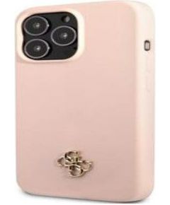 Guess Apple  iPhone 13 Pro Silicone Metal Logo Case Pink