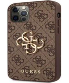 Guess Apple  Metal Logo Case for iPhone 12/12 Pro Brown