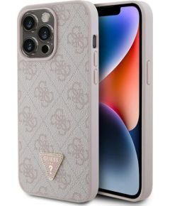 Guess Leather 4G Diamond Triangle Back Case Aizsargapvalks Priekš Apple iPhone 15 Pro Max