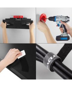 Maclean TV Mount, max VESA 600x400, 32-85", 60kg, horizontal and vertical angle adjustment, profile 65-390mm, black, MC-789