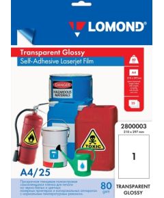 Lomond PET Laserjet Film Self Adhesive Transparent Glossy A4, 25 sheets