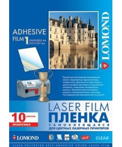 Lomond PET Film for laser printers, Transparent Clear Glossy, Self-Adhesive A4, 10 sheets