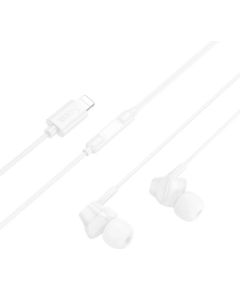 Hoco   M113 Clear universal digital earphones with microphone iP White