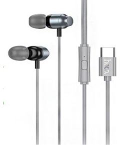 Hoco   M122 Power metal universal digital earphones with microphone Type-C Metal Grey