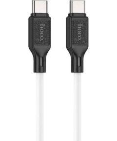 Hoco   X90 Cool 60W silicone charging data cable for Type-C to Type-C White